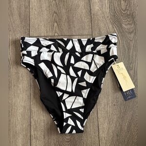 Gotten Black and White Geometric Bikini Bottom